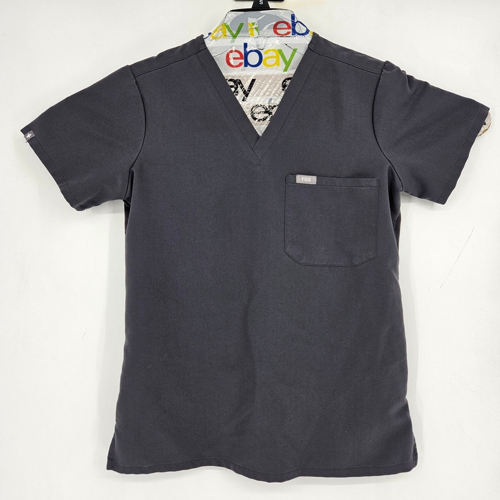 Figs Scrub Top Womens‎ XS Catarina One Pocket Gray Healthcare Nurses Uniforms